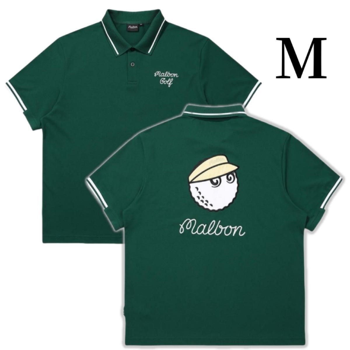 25年新作 マルボンゴルフ シャツ Malbon Golf メンズ半袖 緑XXL 2025年新作 マルボンゴルフ ポロシャツ malbon golf メンズ 半袖