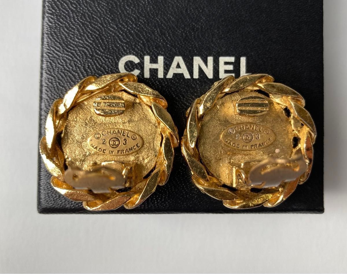 シャネルイアリング CHANEL シャネル ヴィンテージ ラインストーン ココマーク 喜平