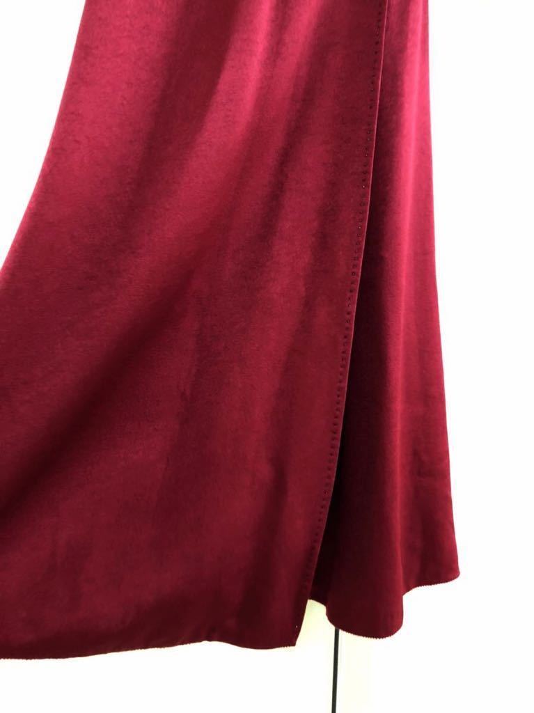 【MARC JACOBS】マークジェイコブス ビーズ装飾 ワインレッド ラップ カシュクール ドレス ワンピース 2 キュプラ×アセテート RED 赤