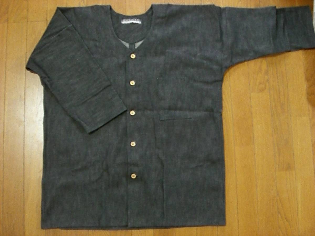 * handmade * Denim festival shirt extra-large (3L~4L) new goods free postage equipped 