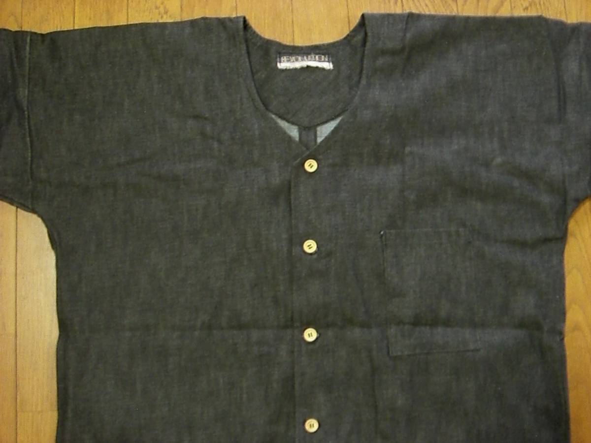 * handmade * Denim festival shirt extra-large (3L~4L) new goods free postage equipped 