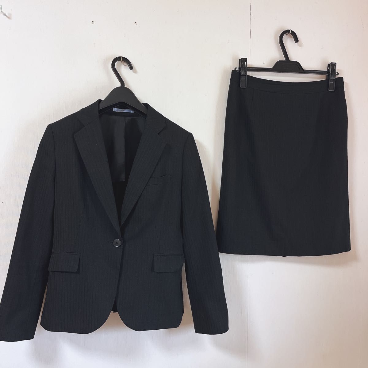 【美品】AOKI レミュー セットアップ 3点セット パンツ スカート スーツ アオキLESMUESタイトスカートスーツ上下セットアップLレミュー