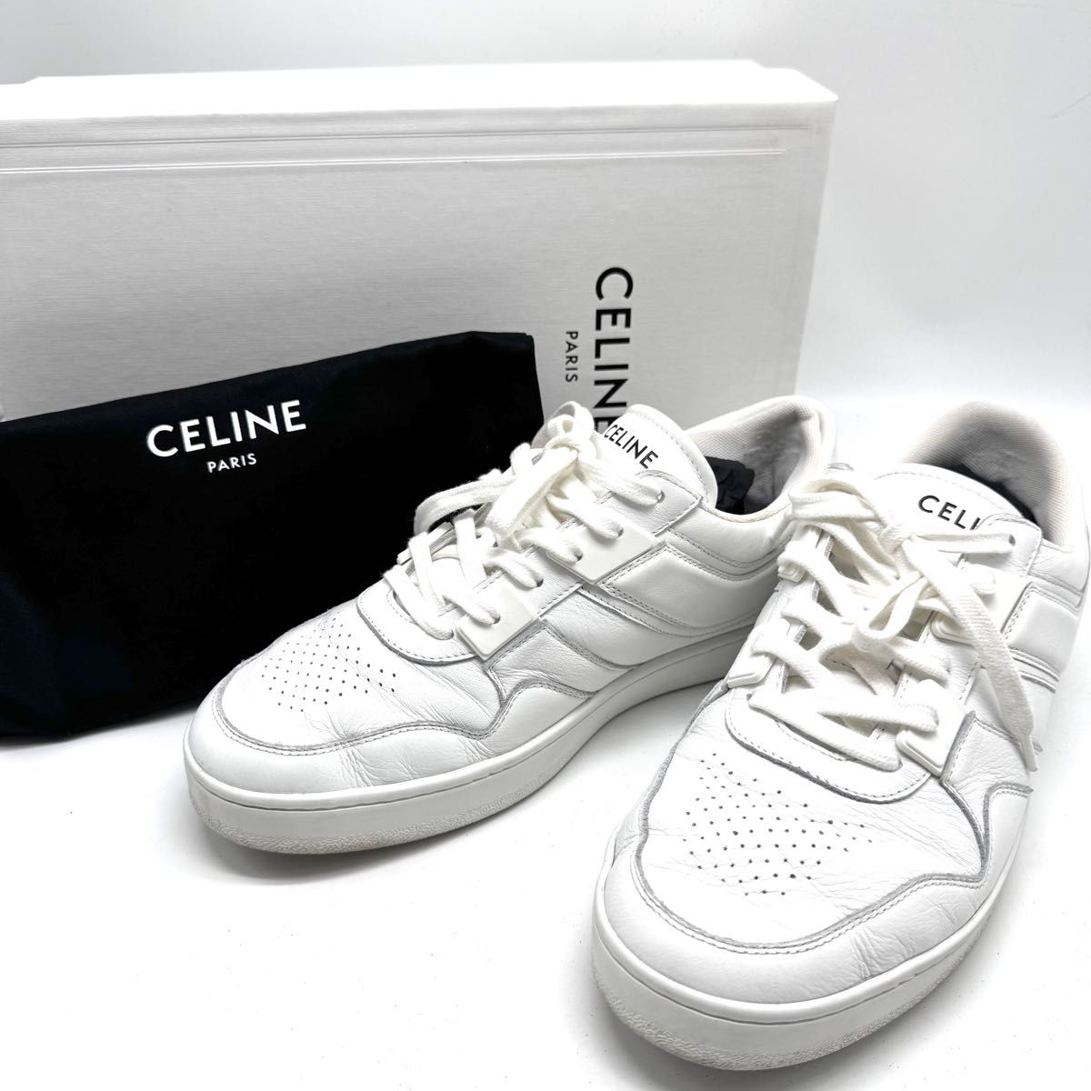 追跡付き【CELINE】CELINE CELINE レースアップ ロースニーカー 美品・付属品完備】現行品 CELINE セリーヌ レースアップロー