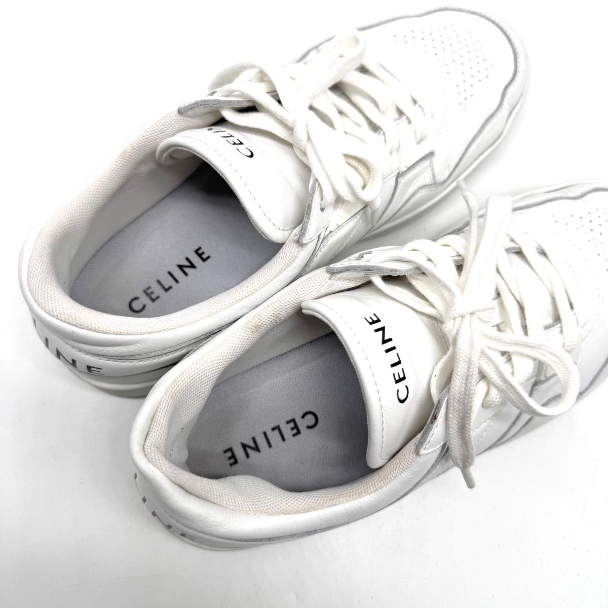 CELINE セリーヌ ジョガーレースアップロースニーカー ホワイト 美品・付属品完備】現行品 CELINE セリーヌ レースアップロー