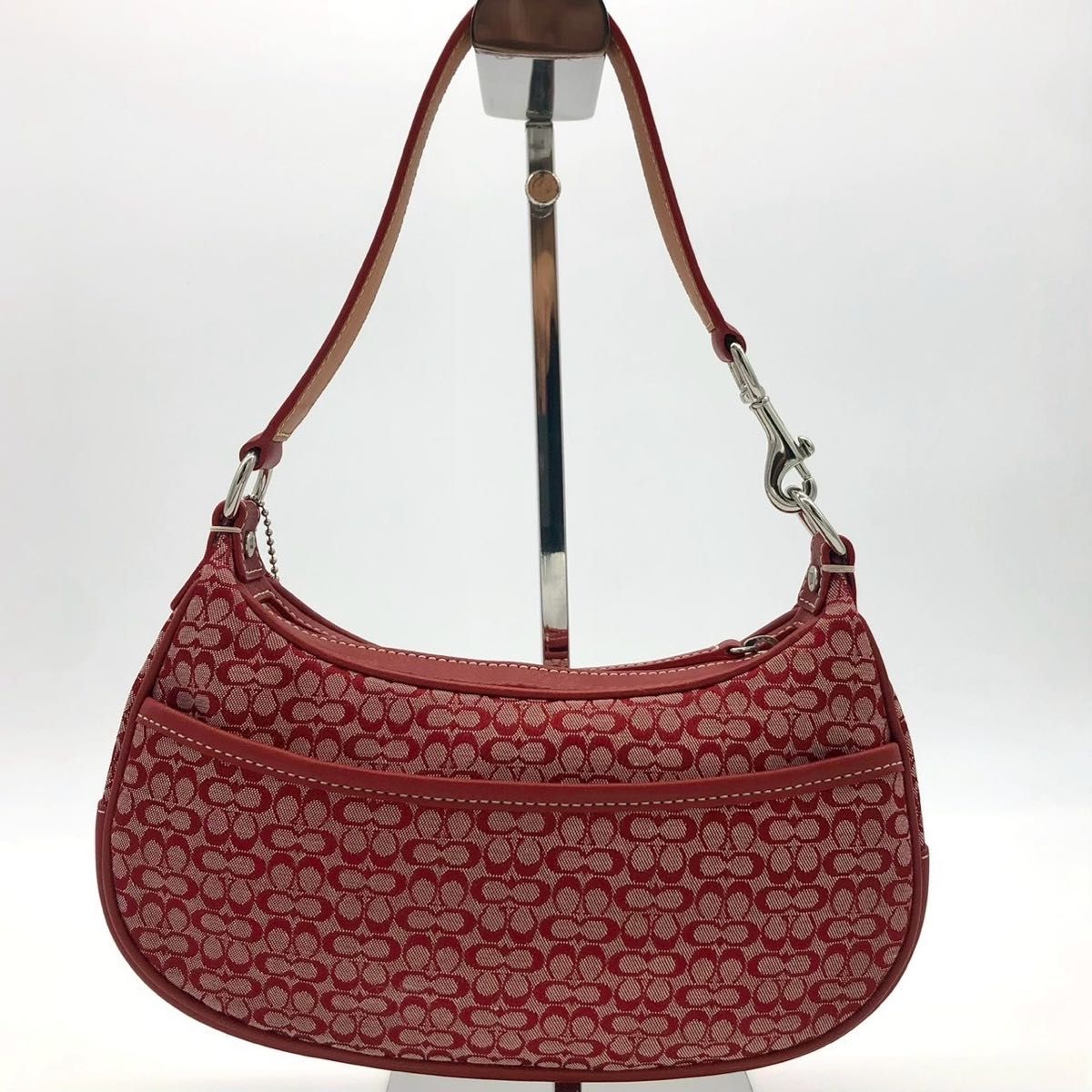 未使用級 コーチ ハンドバッグ アクセサリーポーチ ナイロン ファー 肩掛け◎ 超美品】COACH コーチ アクセサリーポーチ ハンドバッグ ワン