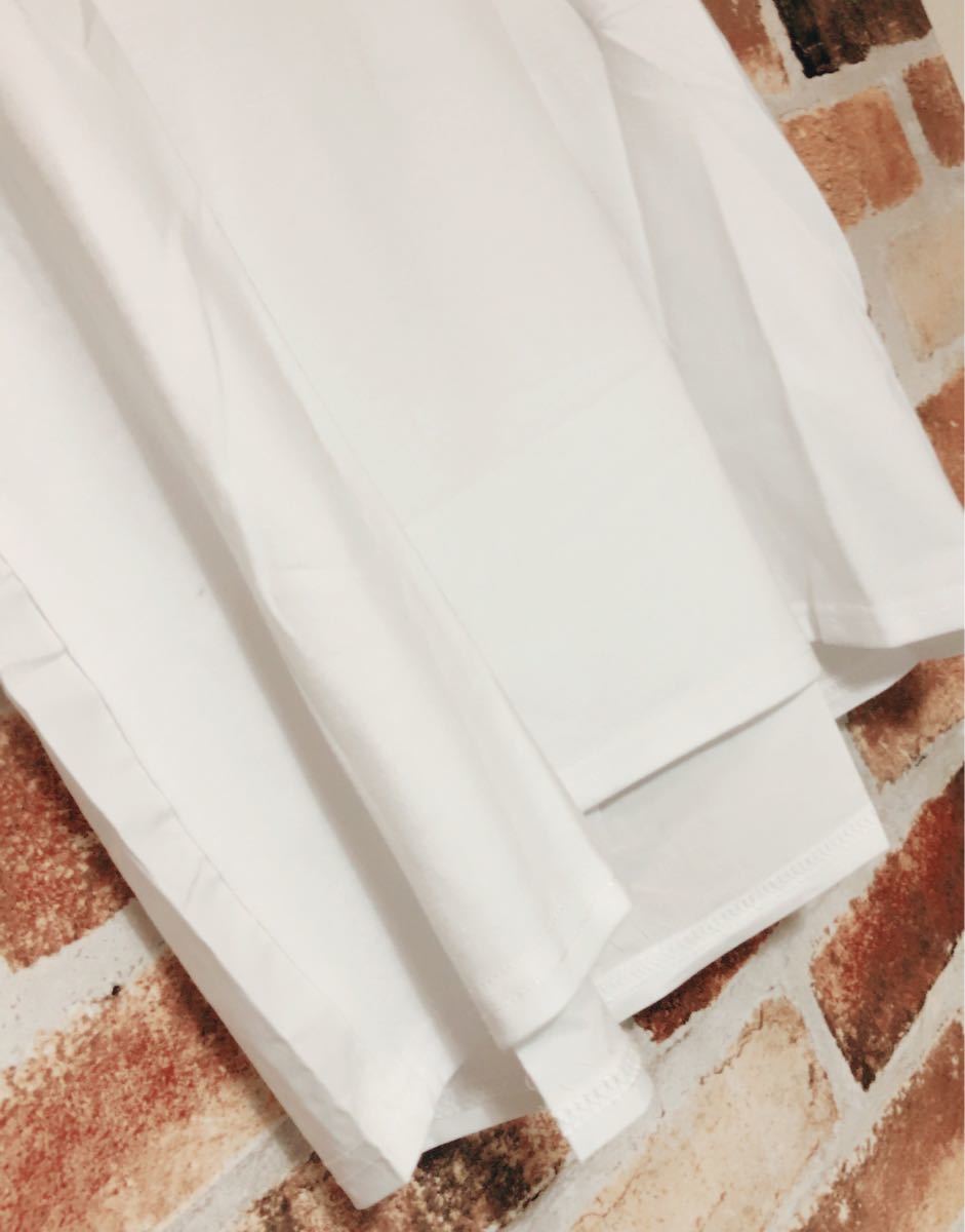 Tシャツ 半袖 カットソー レディース トップス シンプル バックフレア 白XL