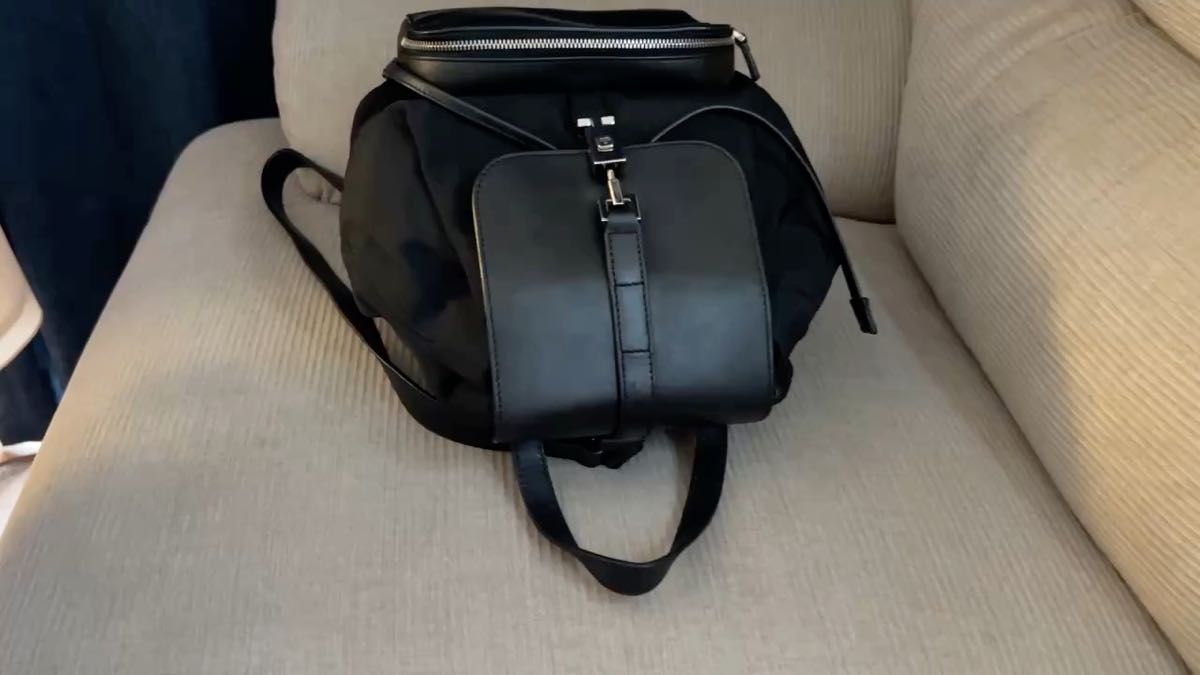 正規品 GUCCI リュック バッグ レザー キャンバス ブラック 黒