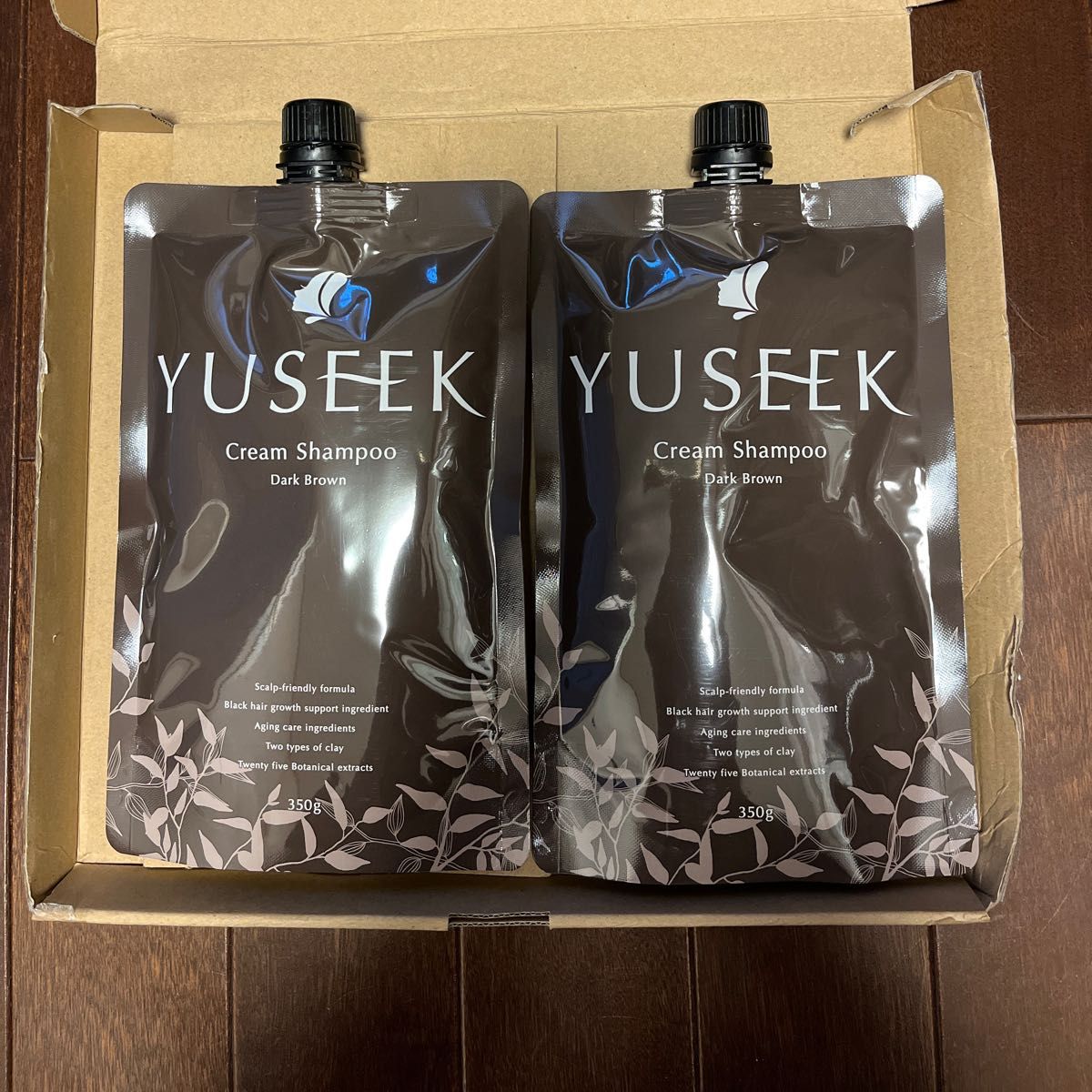 【新品未開封】YUSEEK ユーシーク カラークリームシャンプー 2個セット YUSEEK クリームシャンプー ダークブラウン 350g 2個セット