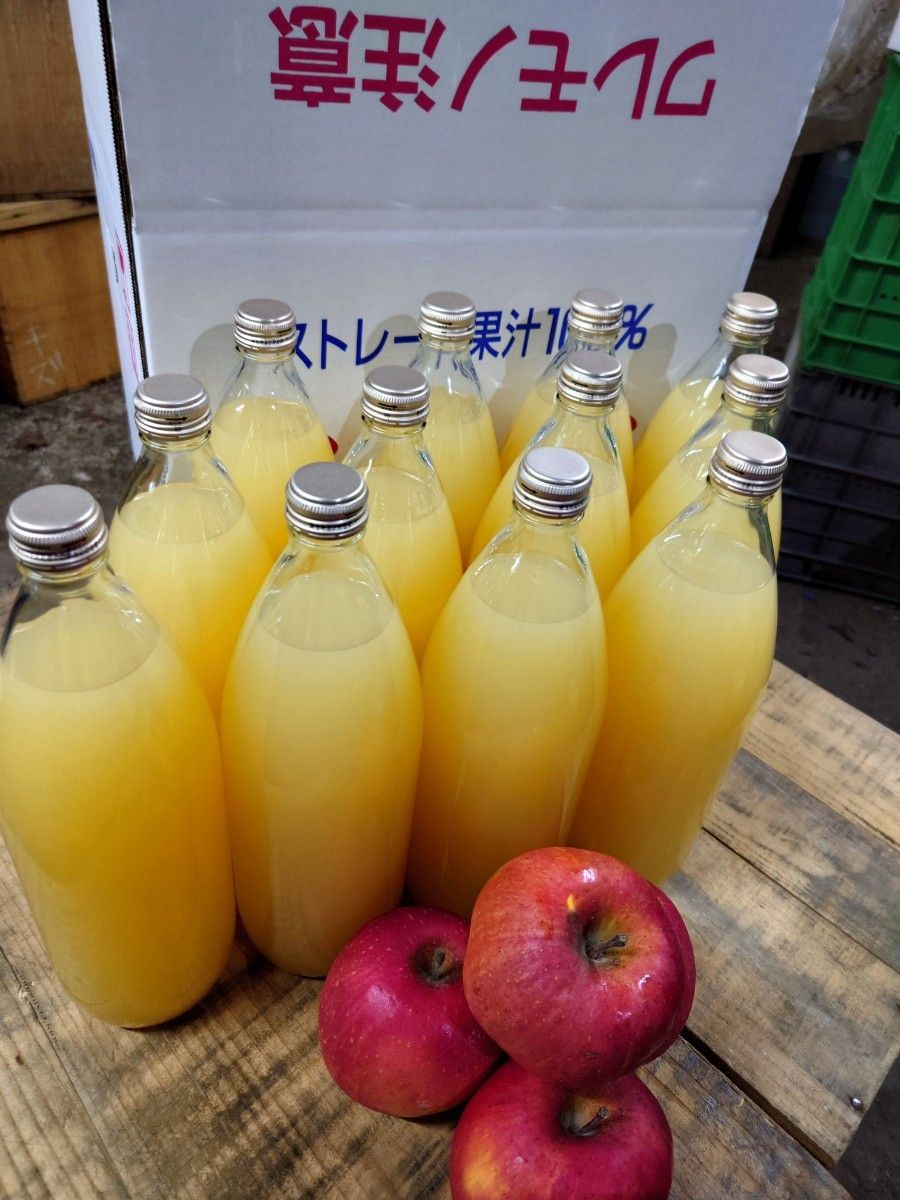 青森りんご サンつがる100%使用りんごジュース 1000cc12本入り 送料込 青森りんご サンふじ100% りんごジュース 1L12本入り 送料込 春