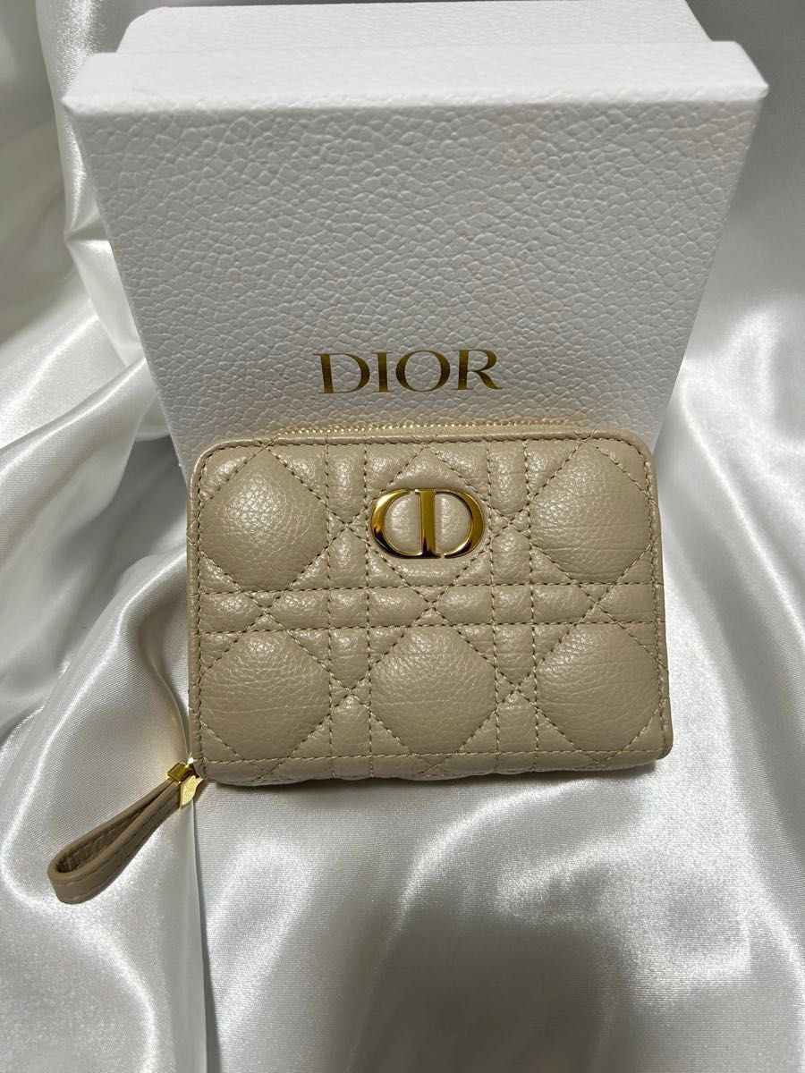 【新作♪CDシグネチャーが上品】DIOR ラムスキン二つ折り財布 Christian Dior クリスチャンディオール二つ折り財布 ピンク CD