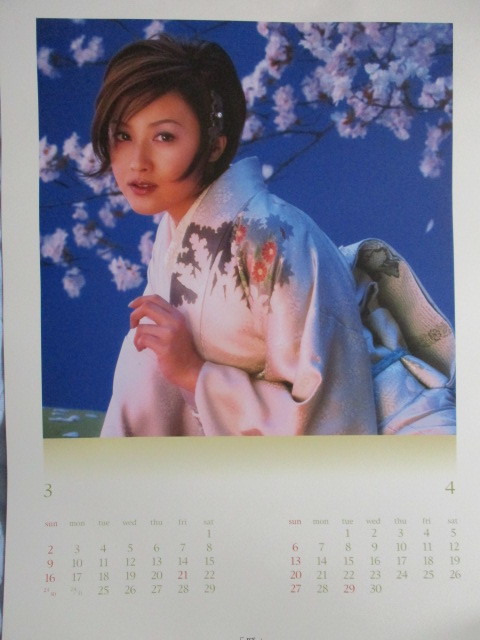  Fujiwara Norika calendar rare goods, Heisei era 10 . year (2003 year ) calendar used cover only loss other month is all together.. i009-2