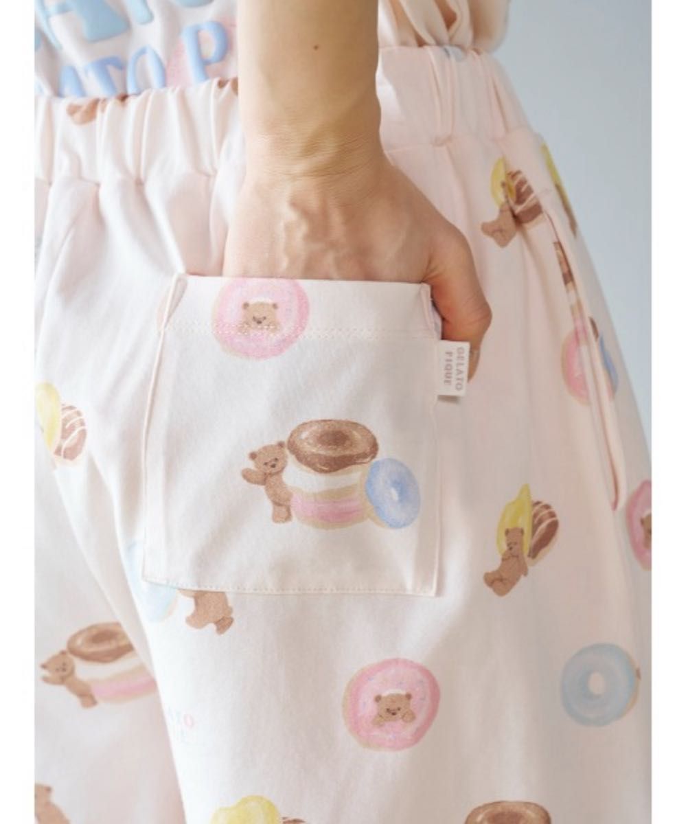 gelato pique ドーナツベアワンポイントTシャツ&ショートパンツセット gelato pique ドーナツベアワンポイントTシャツ&ショートパンツ