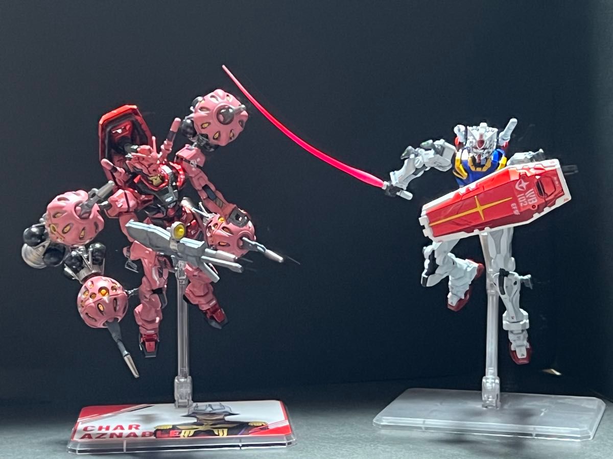 2機セット HG 赤いガンダム(ビット6基)白いガンダム全塗装 完成品 2機セット HG 赤いガンダム(ビット6基)白いガンダム全塗装 完成