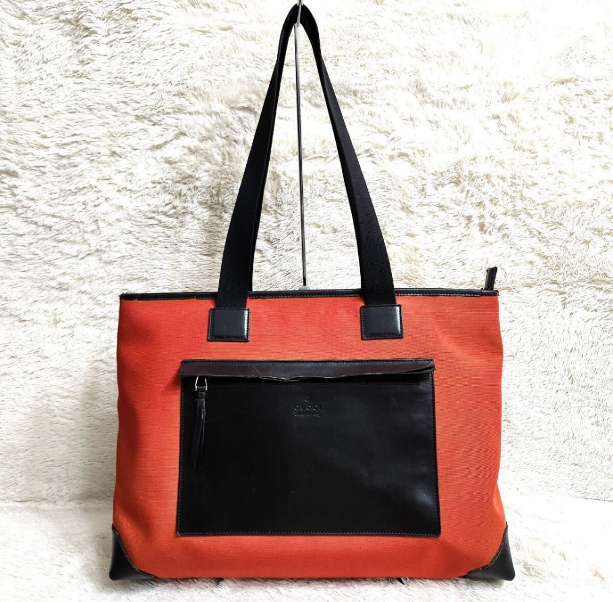 Gucci レッドキャンバスバッグ GUCCI トートバッグ レッド ブラック キャンバス レザー|Yahoo