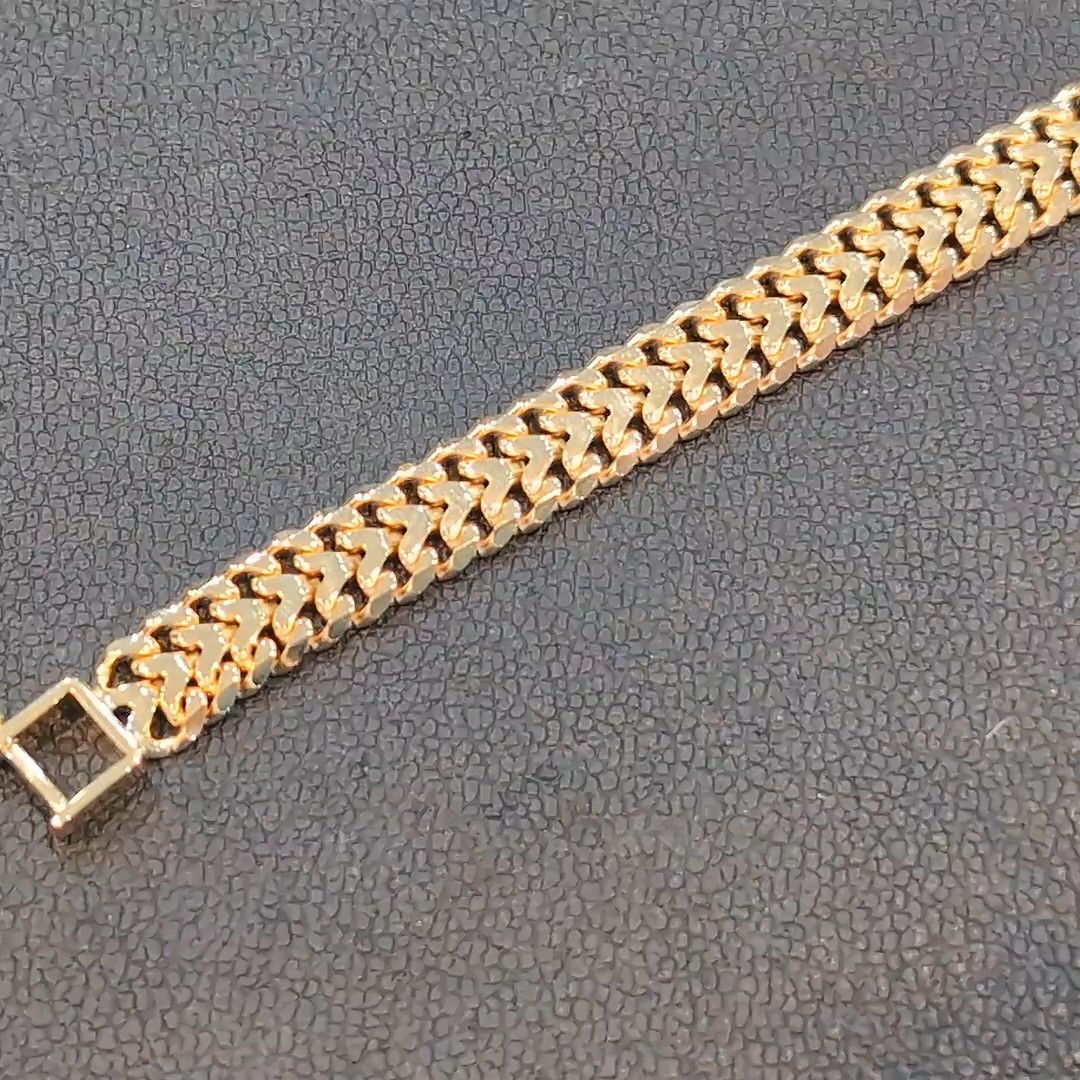 ☆新品☆K18ハートビズ 20cm 幅6.7mm ブレスレット17.93g Made in Japan☆
