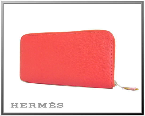 ☆HERMES/エルメス 長財布 アザップロングシルクイン ローズジャイ