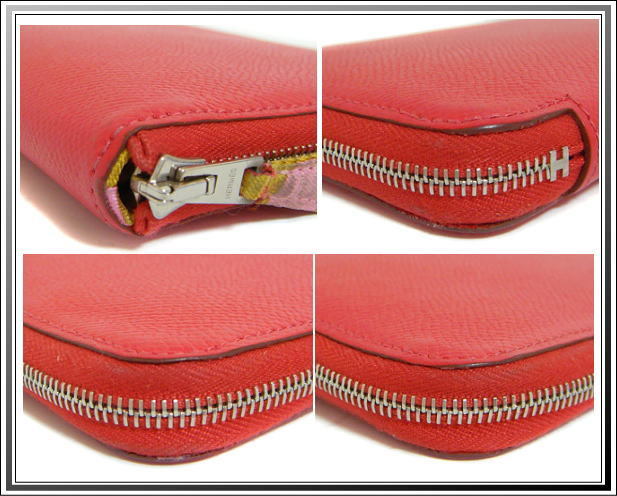 ☆HERMES/エルメス 長財布 アザップロングシルクイン ローズジャイ