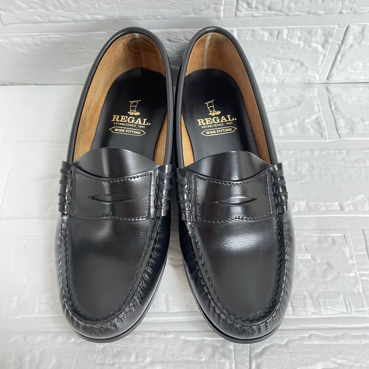 【極美品】REGAL リーガル レザーコインローファー FH14 25cm 極美品】REGAL コインローファー FH14 ブラック 23 5cm 3E