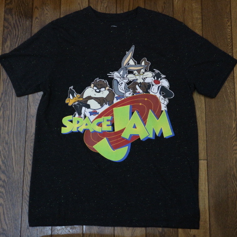 SPACE JAM Looney Tunes Tシャツ M ブラック 半袖 プリント ルーニーテューンズ スペースジャム マイケルジョーダン キャラクター ムービー_画像1