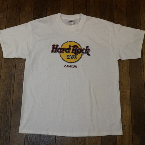 新品 90s Hard Rock Cafe Cancun Tシャツ XL ホワイト ハードロックカフェ ロゴ 半袖 企業 アメリカ レストラン_画像2