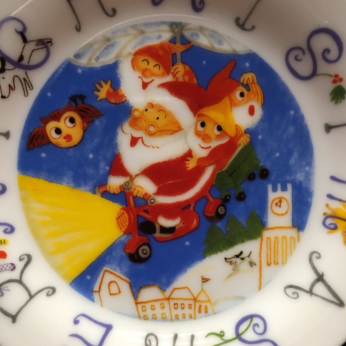 レア希少品　カトウシンジ　クリスマス ケーキ皿　絵皿　3枚セット_画像4