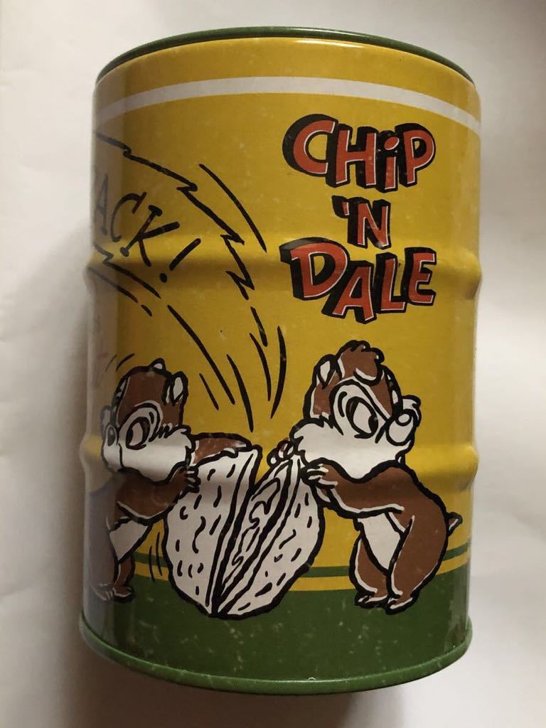 * rare *Disney chip & Dale . gold can savings box 