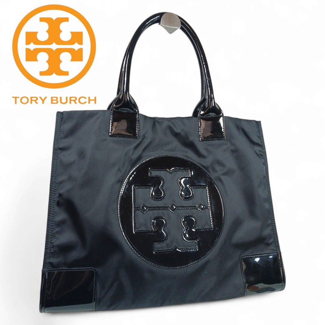 【良品】TORY BURCH トリーバーチ トートバッグ ナイロン ビッグロゴ 新品 トリーバーチ トートバッグ ナイロン エナメル ビックロゴ