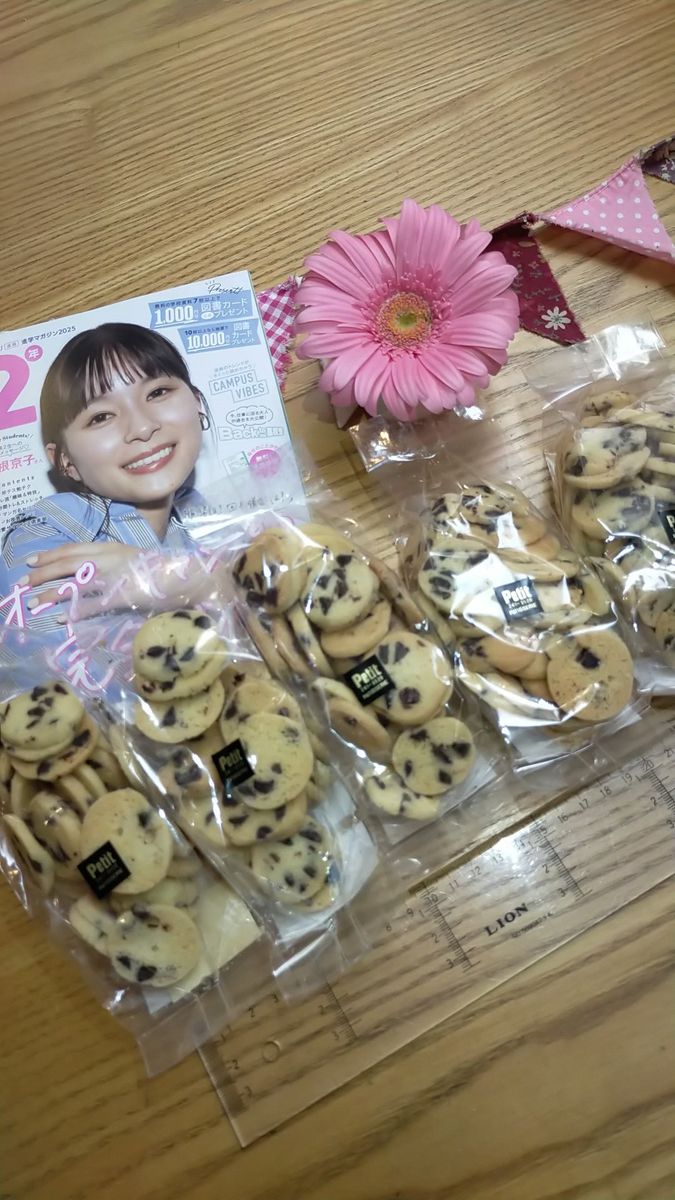 進学マガジン+とても美味しいクッキー 5袋まとめてセット、チョコチップクッキーお菓子プレゼントにも!芳根京子