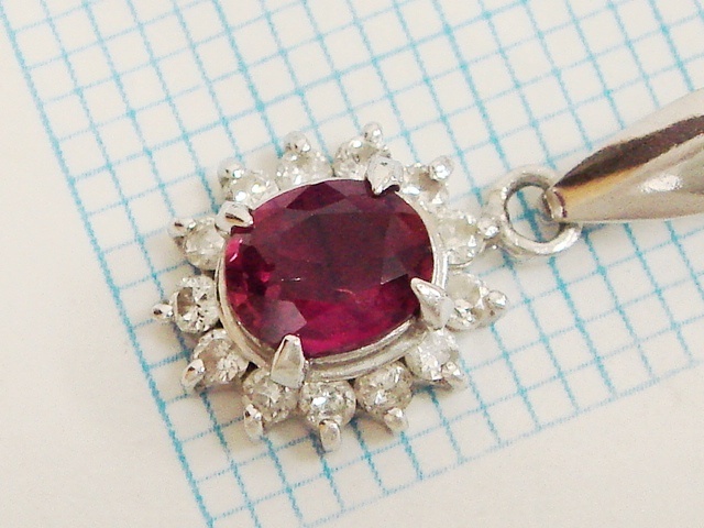 豪華!!マキ製★プラチナPt850★天然ルビー0.40ｃｔ・5×4ｍｍ・ダイヤ0.14ｃｔ★長さ45ｃｍ★ネックレス★総重量3.7ｇ★刻印画像有☆清掃済_画像10