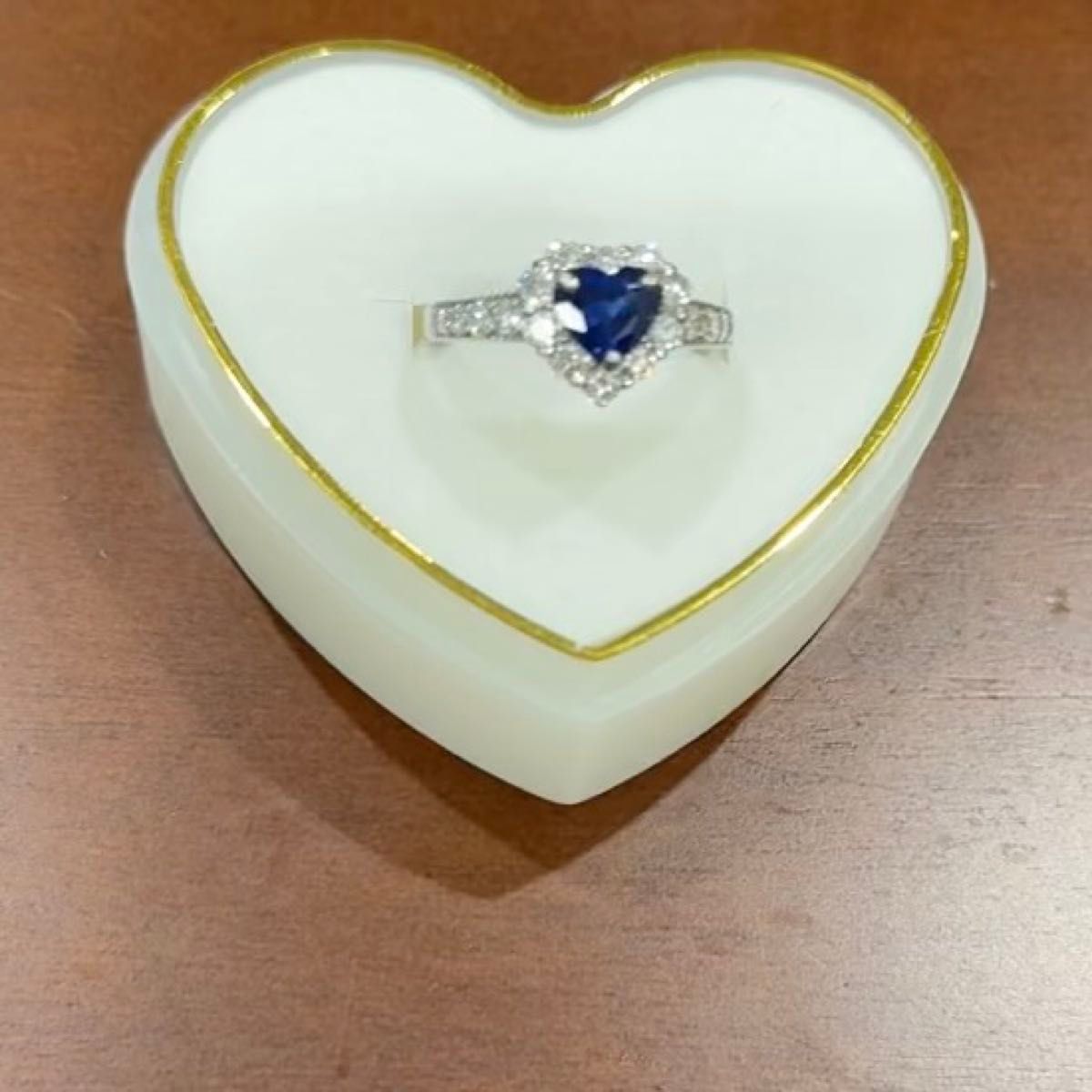 ロイヤルブルーサファイア1.02ct ダイヤモンド0.73ct ハートシェイプ プラチナ リング 指輪