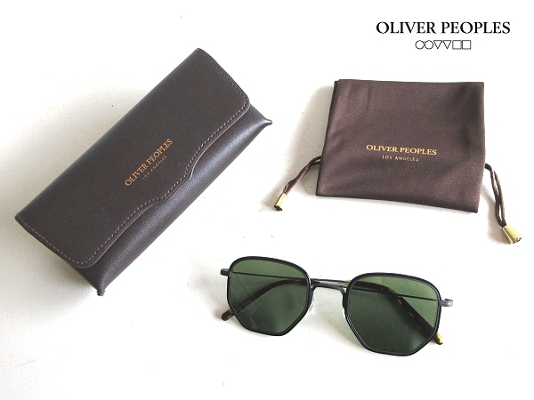 新品 OLIVER PEOPLES オリバーピープルズ ALLAND UVカットレンズ 彫金メタルフレーム セル巻 サングラス 眼鏡 50□23-145 ブラック べっ甲