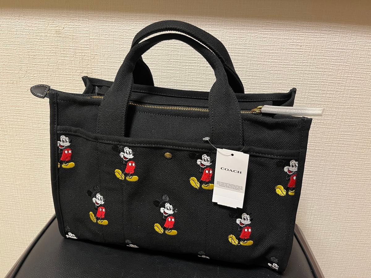 Disney×COACH カーゴトートバッグwith ミッキーマウス 新品【DISNEY X COACH】カーゴ トートバッグ26 ミッキーマウス