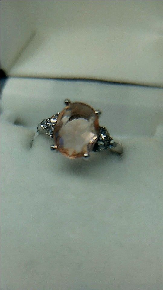 925silver透明感シャンパンカラージルコニア ライン リング12号 シンプル一粒 金属アレルギー