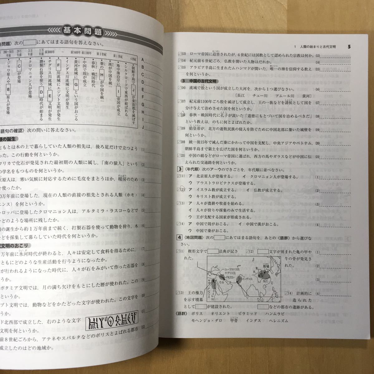 【送料無料】中学実力錬成テキスト 社会　歴史 新訂版 塾教材　解答解説付き