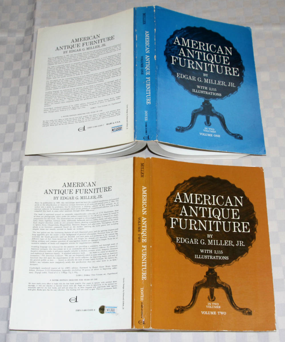 洋書　 American Antique Furniture　Vol. 1 & 2　 米国アンティーク家具カタログ　2冊セット　大型本　 中古本_画像2