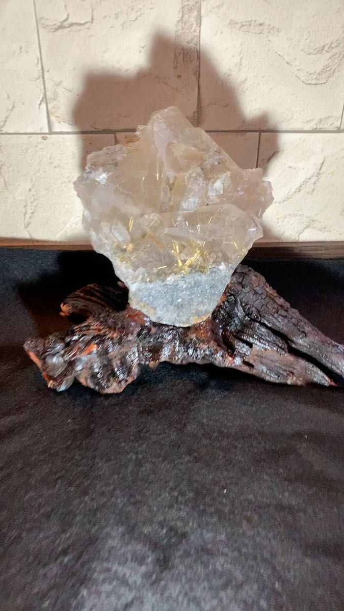 超ド迫力!タイチンルチルクラスター 原石 水晶 鉱物標本 金運アップ 仕事運アップ ブラジル産