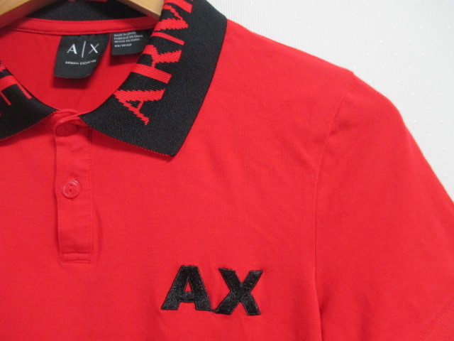 ☆ARMANI EXCHANGE アルマーニ エクスチェンジ 襟ロゴ デザイン ポロシャツ/半袖/メンズ/XS☆新品_画像3