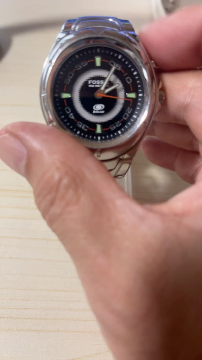 FOSSIL 腕時計 Blue メンズ シルバー ブラック