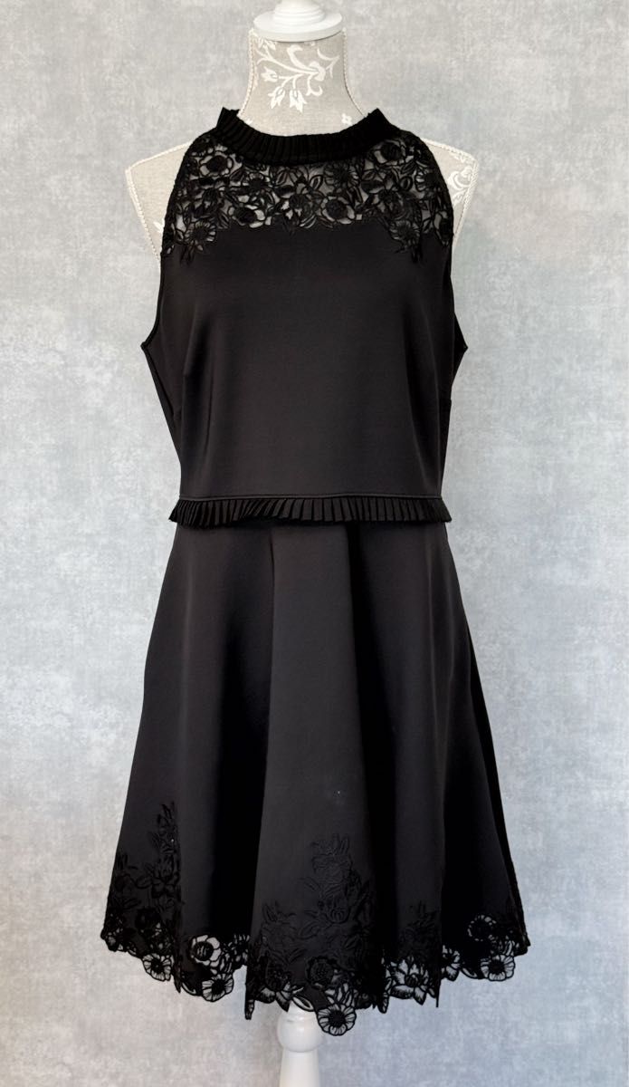 ★Ted Baker FAYDA フローラルオルガンザフレア 上質マキシ★ TED BAKER テッドベイカー フレアワンピース ブラック 花柄
