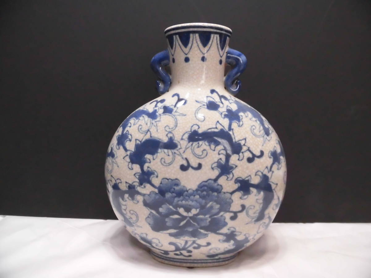 染付、貫入入り、花瓶(花牡丹文)中国 陶芸 | dasolpangasinan.gov.ph