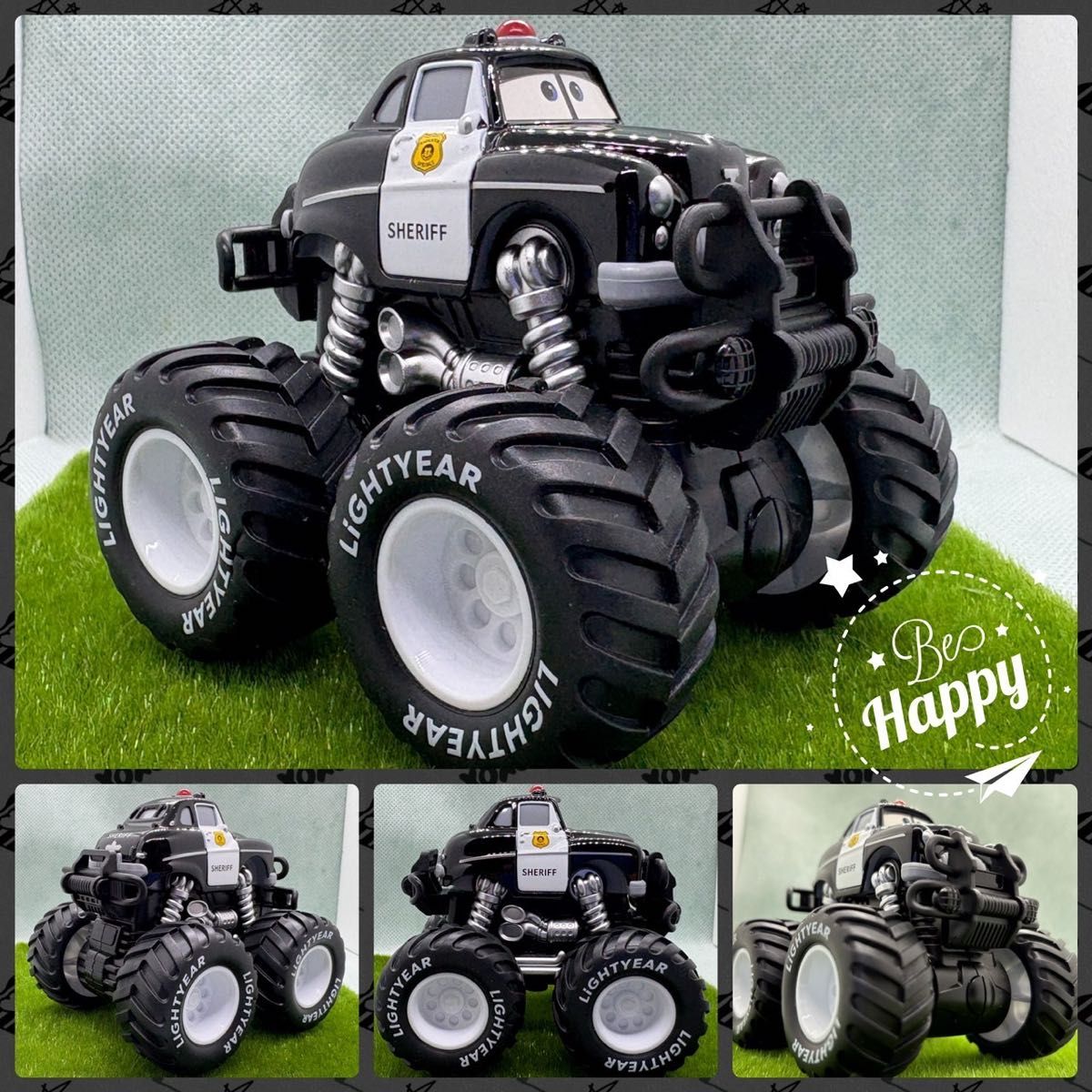 【新品】 カーズ モンスタートラック 4台セット 個別箱入り 訳あり品 新品】カーズ モンスタートラック シェリフ スタンダード