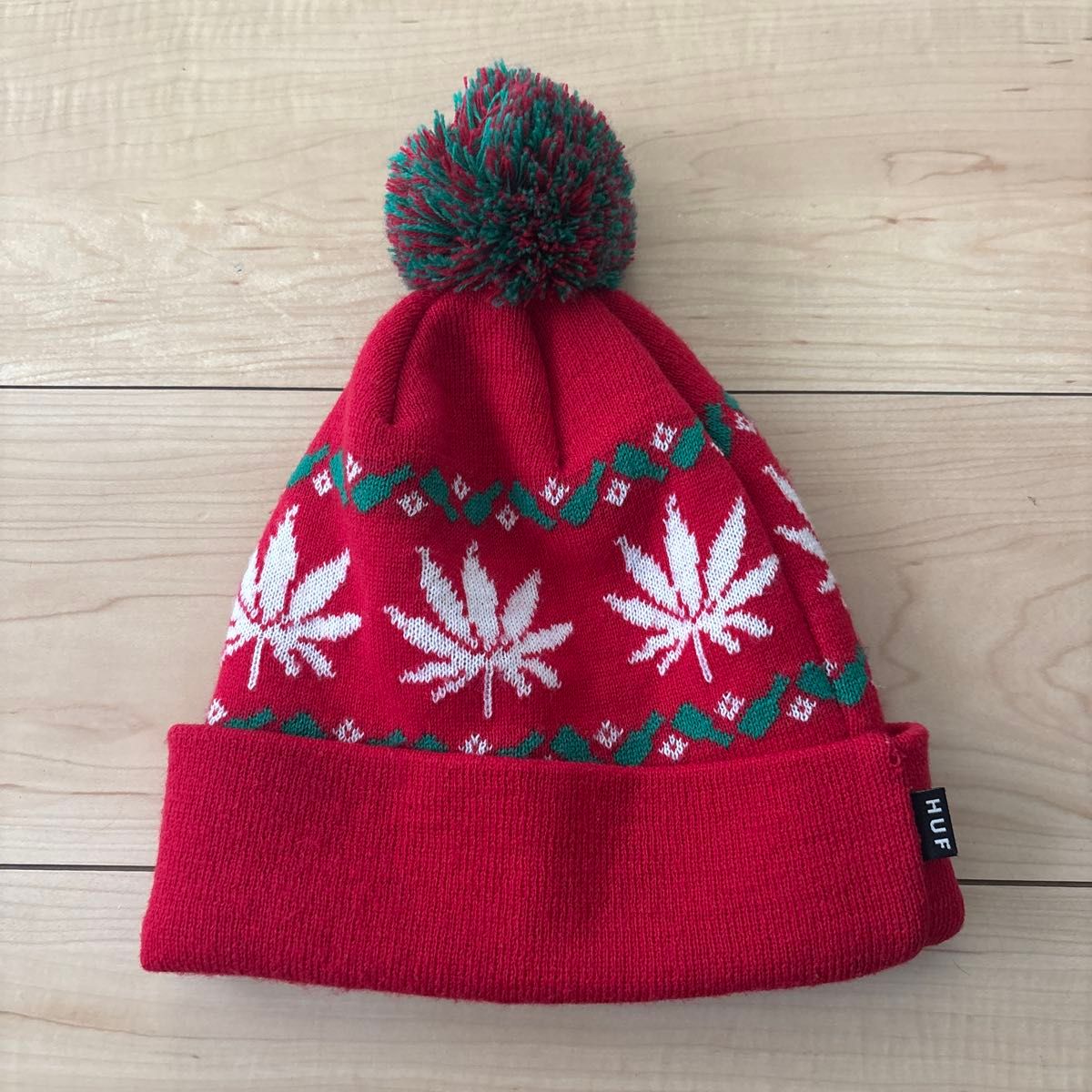 HUF ポンポン付きニット帽 HUF ニット帽 ニットキャップ ビーニー ボンボン フリーサイズ