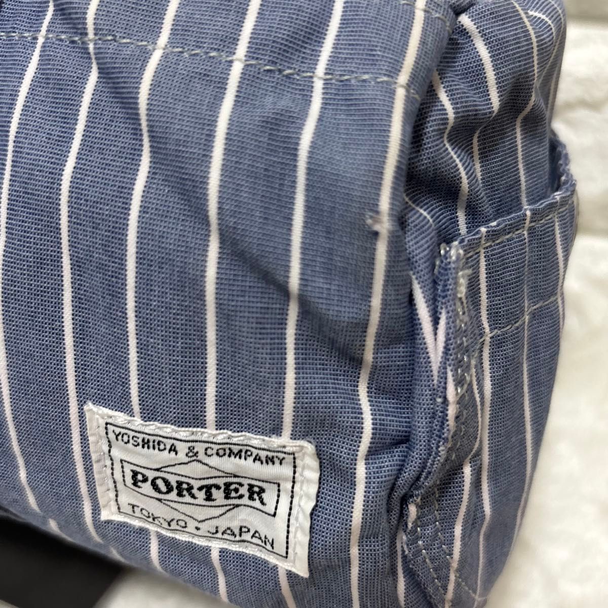 【希少】PORTER ミニボストンバッグ デニム ストライプ 70周年記念バッグ 希少】PORTER 70周年記念 キャンバス ストライプ ミニボストン