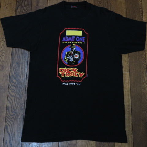 90s USA製 DICK TRACY Tシャツ L ブラック ディックトレイシー アメコミ Disney ディズニー 映画 ムービー キャラクター  ヴィンテージ