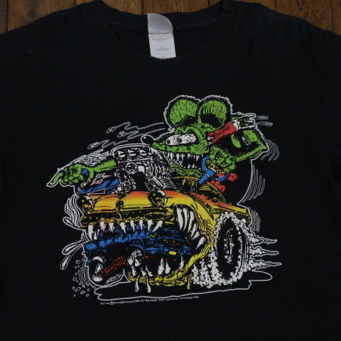 RATFINK Tシャツ S ブラック ラットフィンク 両面プリント ロゴ エドロス バイク MOONEYES キャラクター アメキャラ_画像1