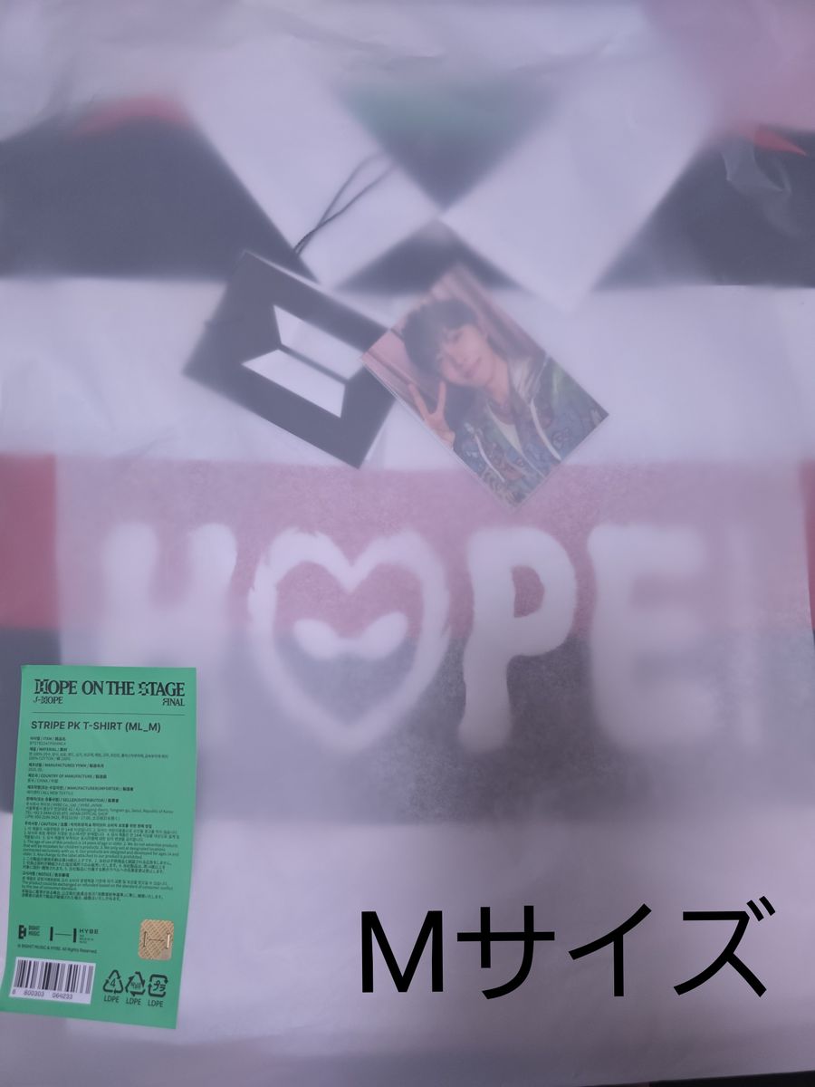 BTS公式 HOPE ON THE STAGE FINAL Tシャツ付属トレカ BTS j-hope ストライプ Tシャツ 未開封 トレカ付き HOPE ON THE