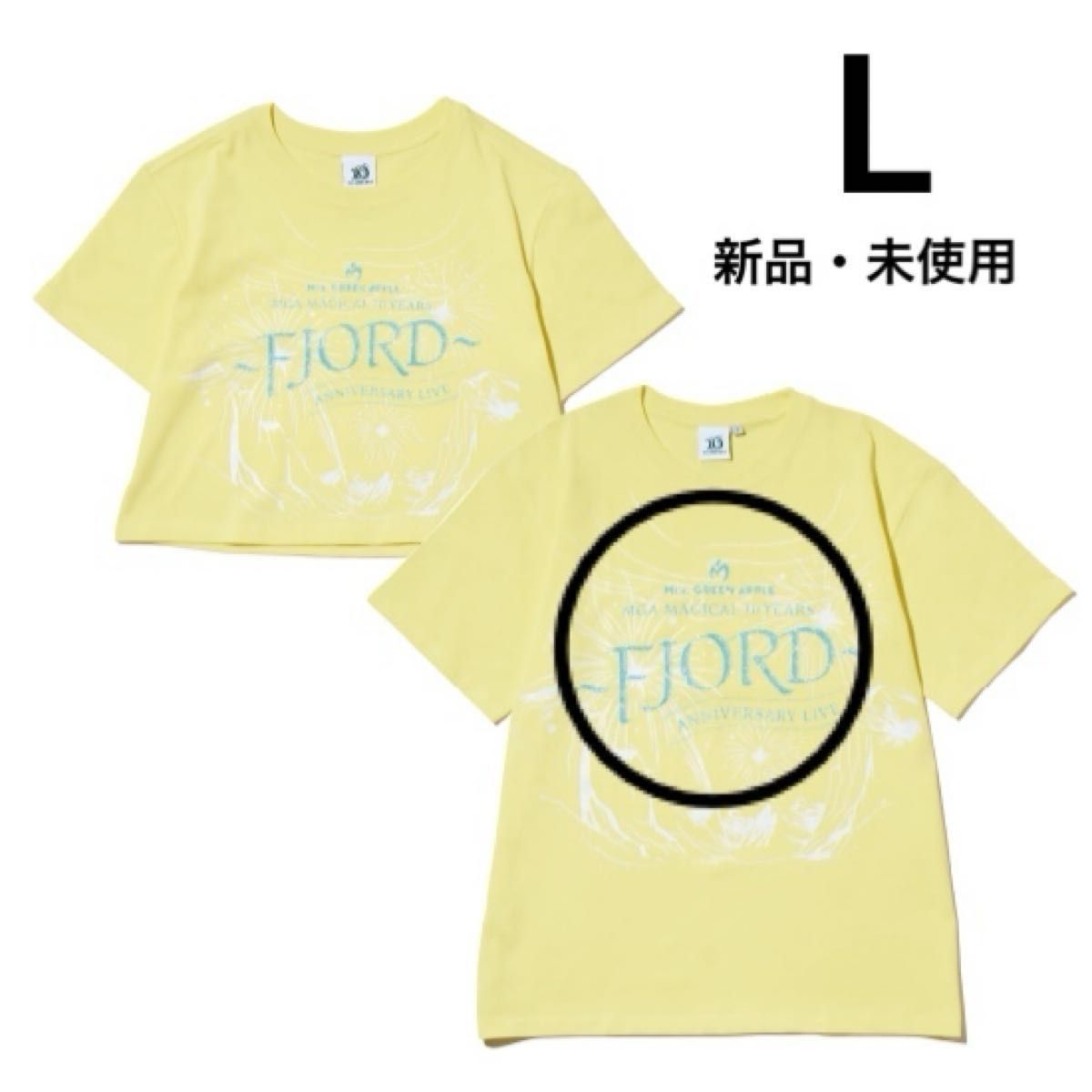 XL フィヨルド Tシャツ ライトイエロー ミセスグリーンアップル Mrs GREEN APPLE ミセスグリーンアップル ミセス FJORD