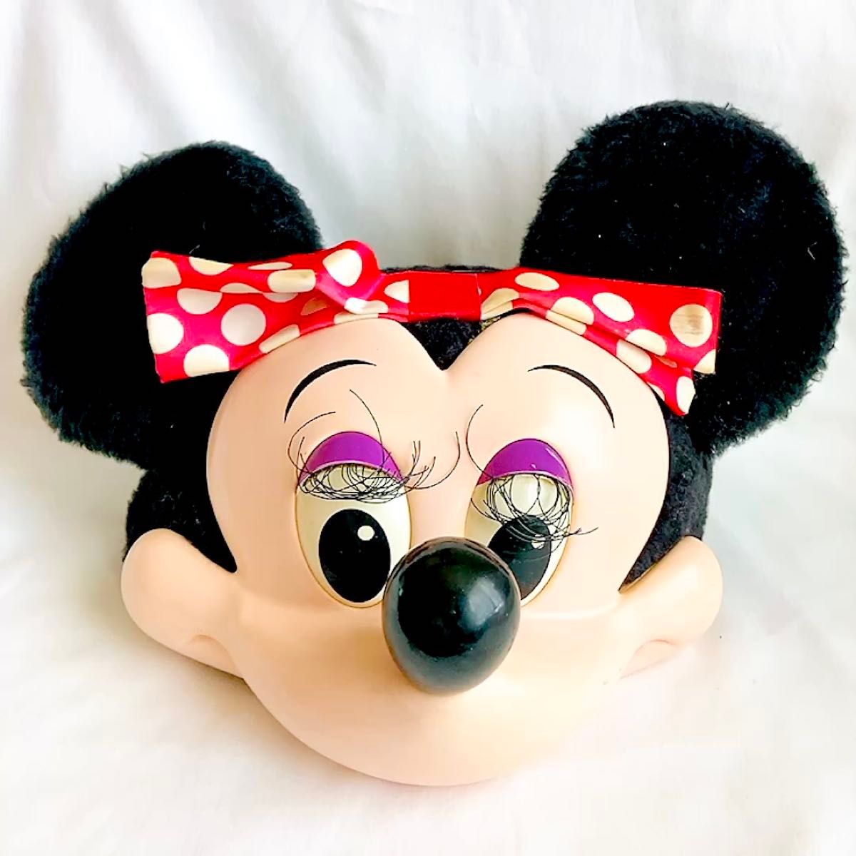 ビンテージ ディズニー ミニーちゃん 3D レトロ ファンハット フェイス ハット 帽子 キャップ ミニーマウス 古着 アメトイ