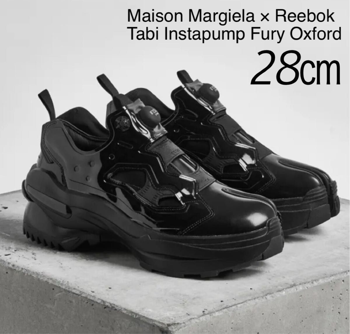 Maison margiela★エンボスロゴ タビ スライダー★送関込 新品未使用 メゾンマルジェラ リーボック コラボ タビ TABI