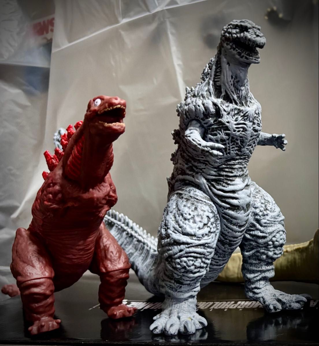 ムービーモンスターシリーズ シン・ゴジラ 雛型塗装 リペイント品 値下げ中 重塗装シンゴジラ凍結バージョン+重塗装第三形態